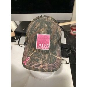 ALFA insurance camo cap pink logo/ribbon breast cancer awareness